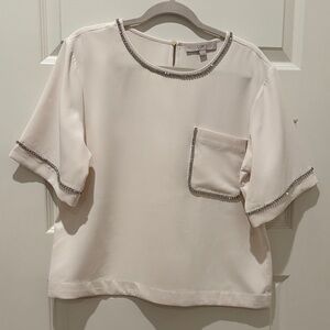 LOFT Ivory Top with Sparkling Details